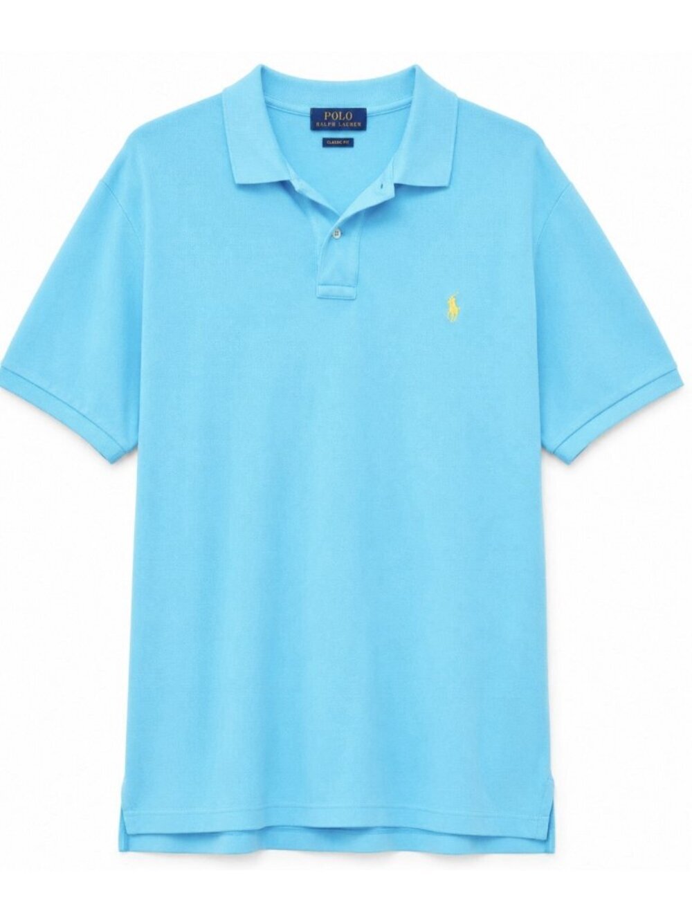Polo Ralph Lauren Polo Shirt Mens XXL 2XL Blue Cotton Yellow Pony Short Sleeve